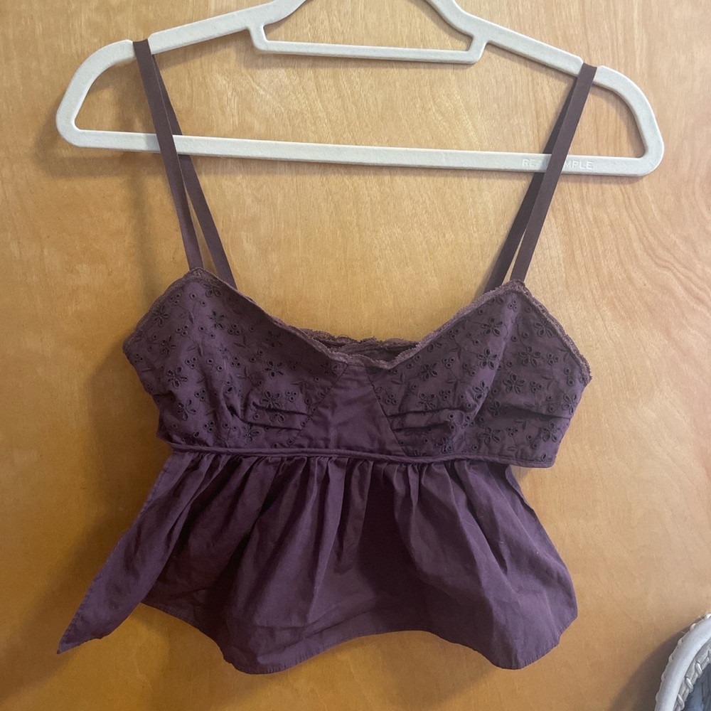 Miu miu babydoll chocolate brown top